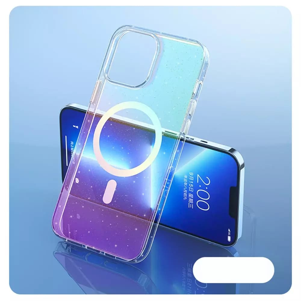 

Kingxbar PQY Elegant Series magnetyczne etui do iPhone 13 Pro obudowa pokrowiec tęczowy (kompatybilne z MagSafe)