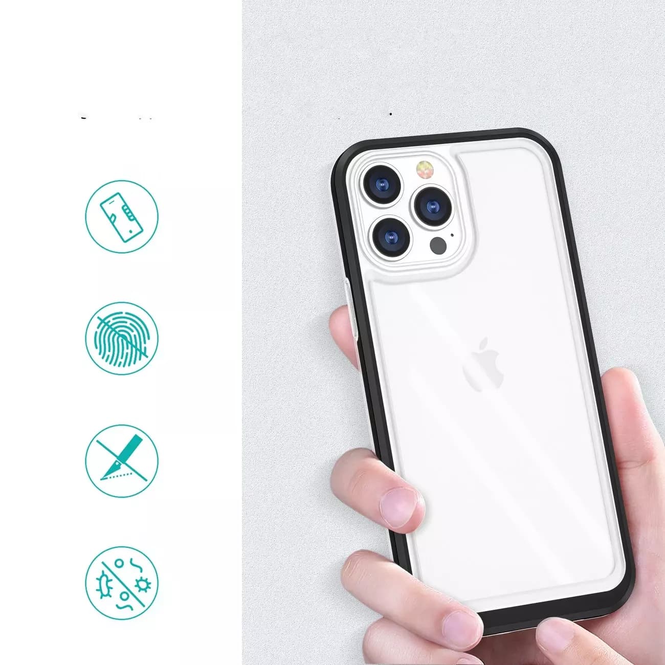 

Clear 3in1 etui do iPhone 13 Pro żelowy pokrowiec z ramką czarny
