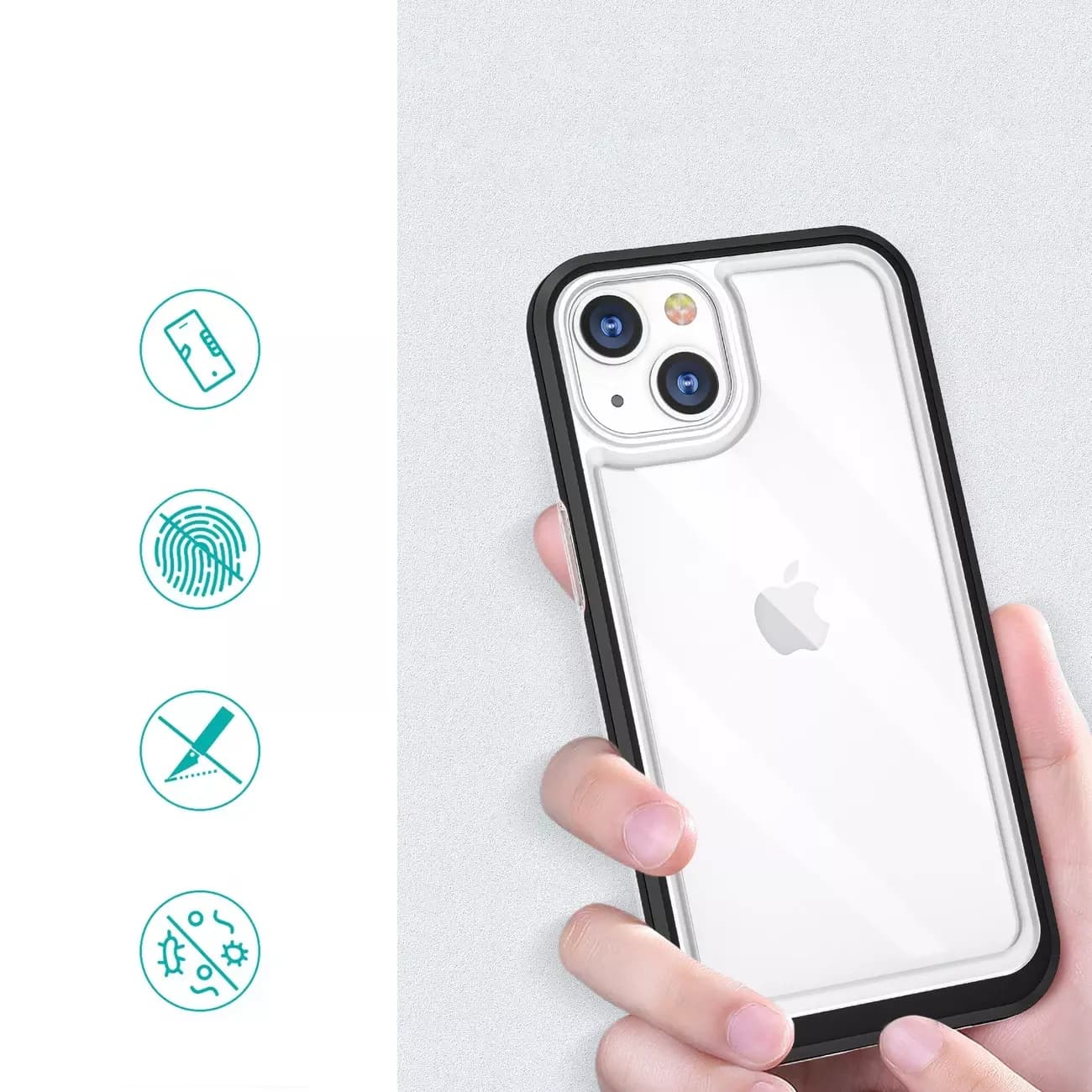

Clear 3in1 etui do iPhone 13 żelowy pokrowiec z ramką czarny