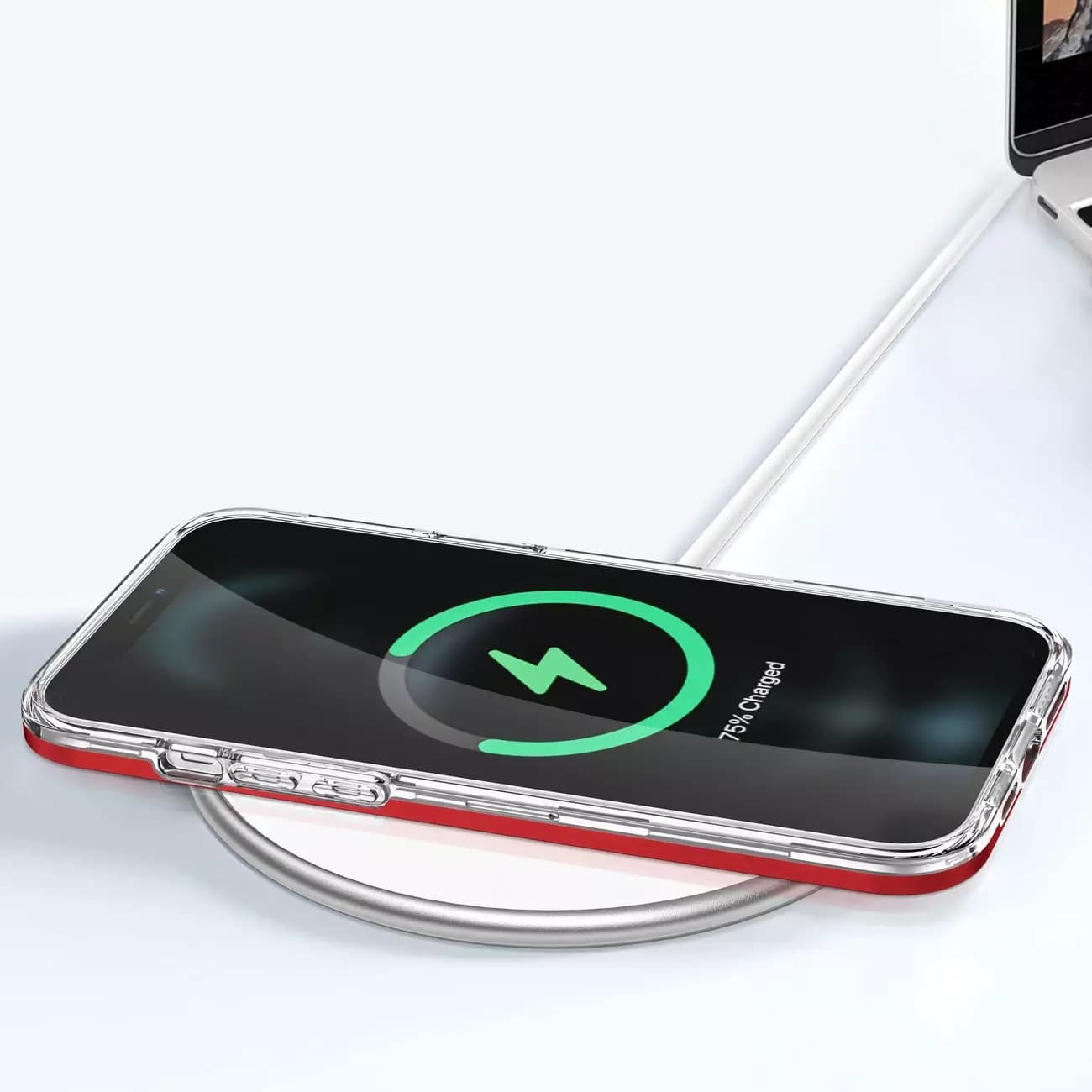 

Clear 3in1 etui do iPhone 12 Pro żelowy pokrowiec z ramką czerwony