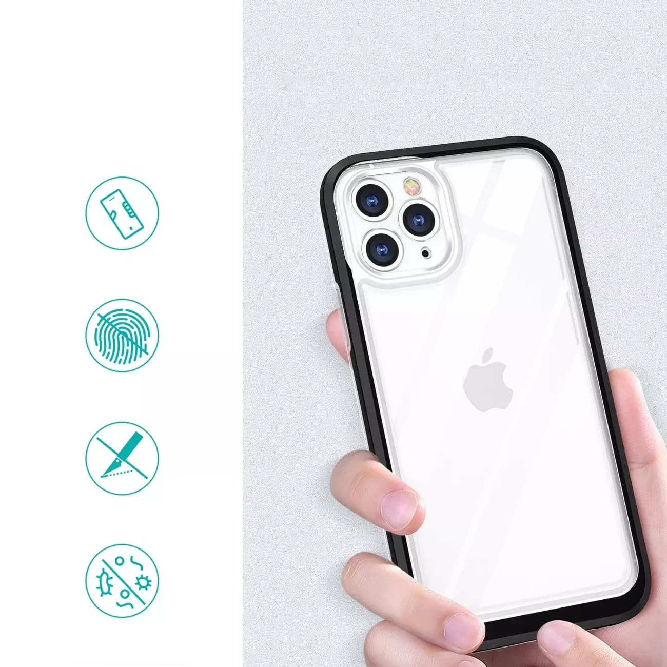 

Clear 3in1 etui do iPhone 11 Pro żelowy pokrowiec z ramką czarny