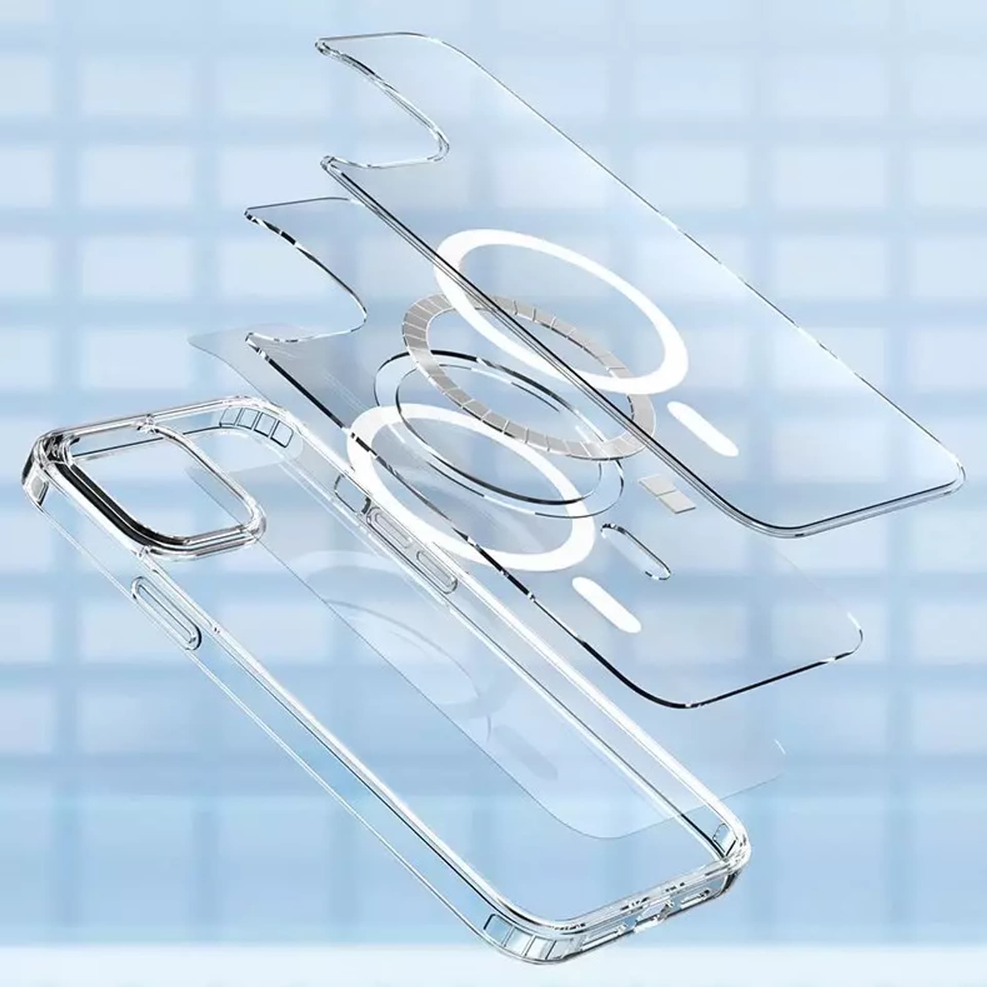 

Kingxbar PQY Crystal Series magnetyczne etui do iPhone 13 Pro obudowa pokrowiec przezroczysty (kompatybilne z MagSafe)
