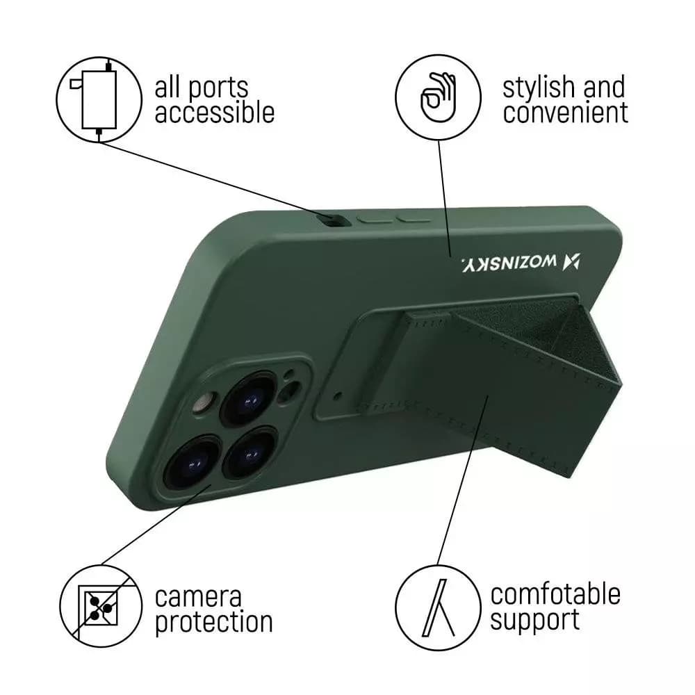 

Wozinsky Kickstand Case silikonowe etui z podstawką iPhone 13 Pro czarne