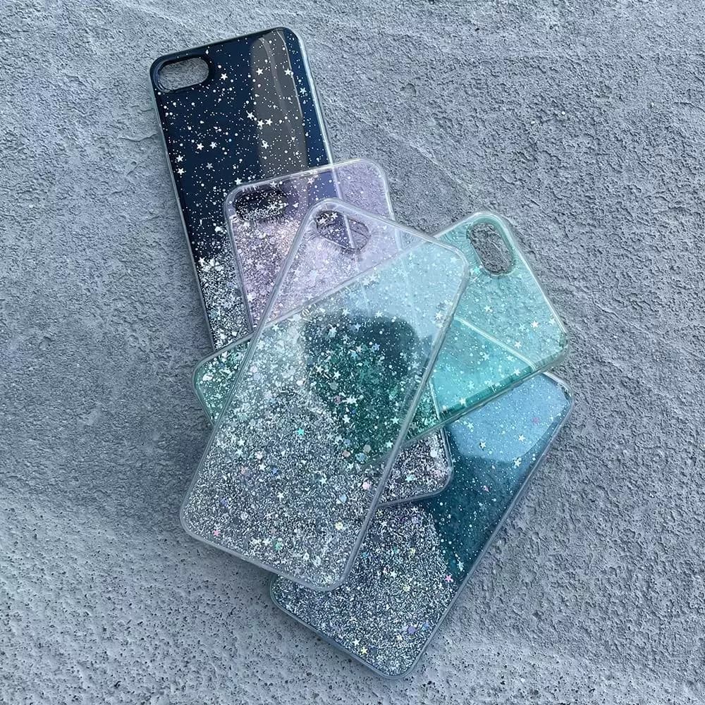 

Star Glitter etui pokrowiec do iPhone 13 mini błyszcząca brokatowa obudowa czarny