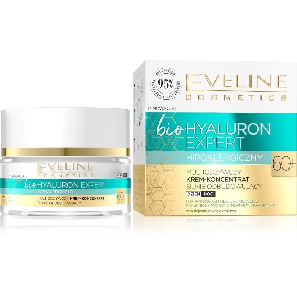 

Eveline Bio Hyaluron Expert 60+ Multiodżywczy Krem-koncentrat silnie odbudowujący na dzień i noc 50ml