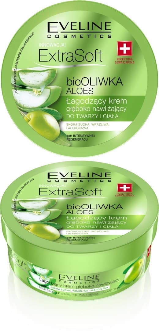 

Eveline Extra Soft bio Oliwka i Aloes Łagodzący krem głęboko nawilżający do twarzy i ciała 175ml