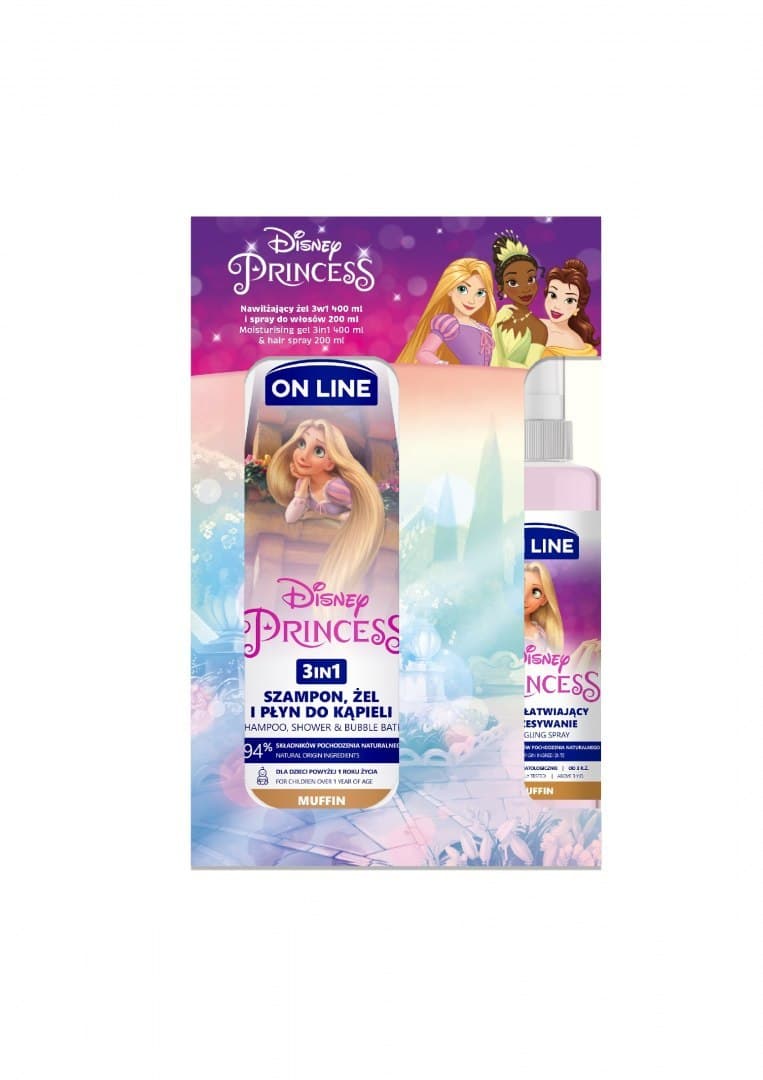 

On Line Disney Zestaw prezentowy Princess (żel 3w1 400ml+ spray do włosów 200ml)