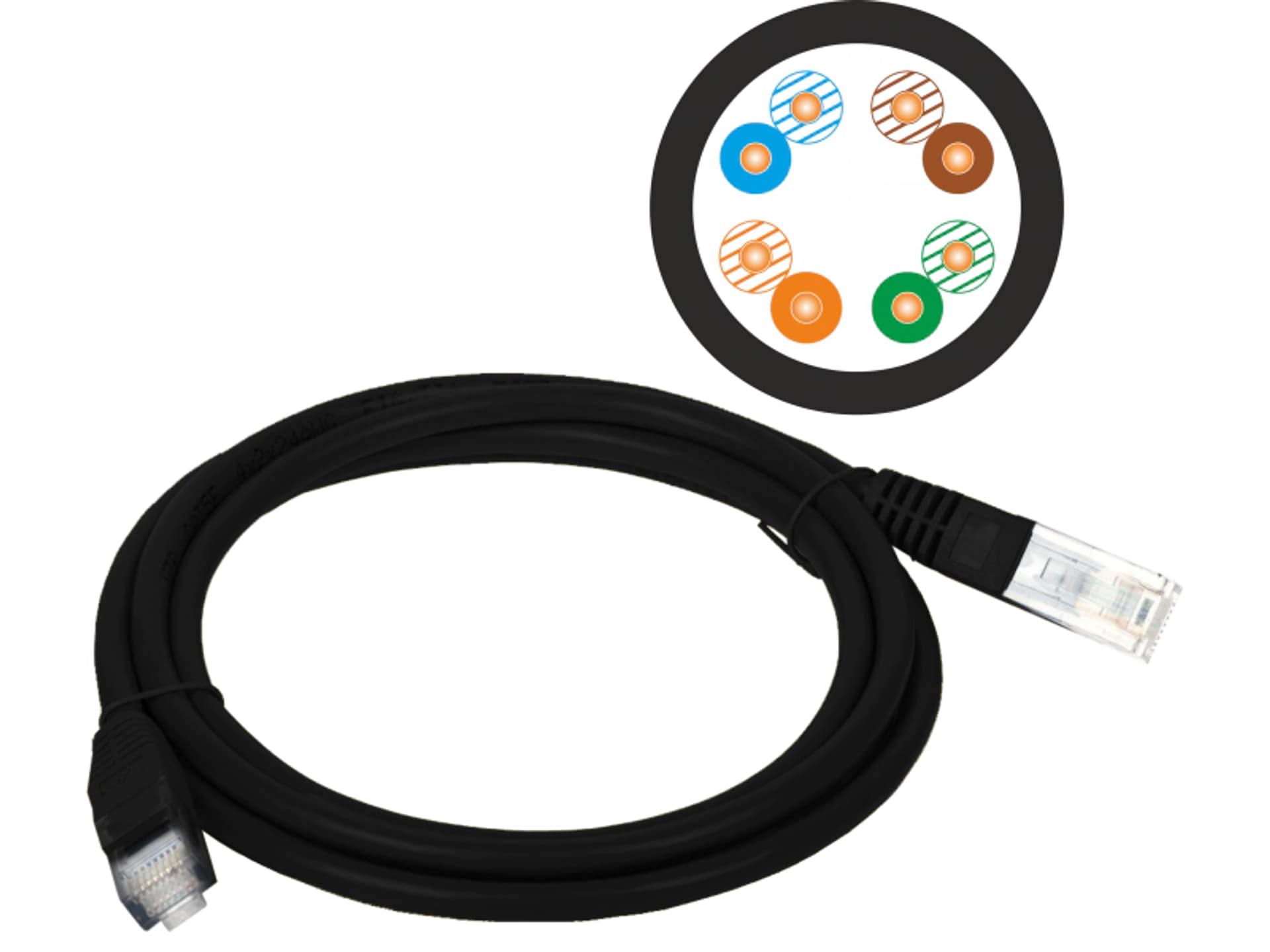 

Patchcord UTP A-LAN KKU5CZA1 (RJ45 - RJ45 ; 1m; UTP; kat. 5e; kolor czarny)