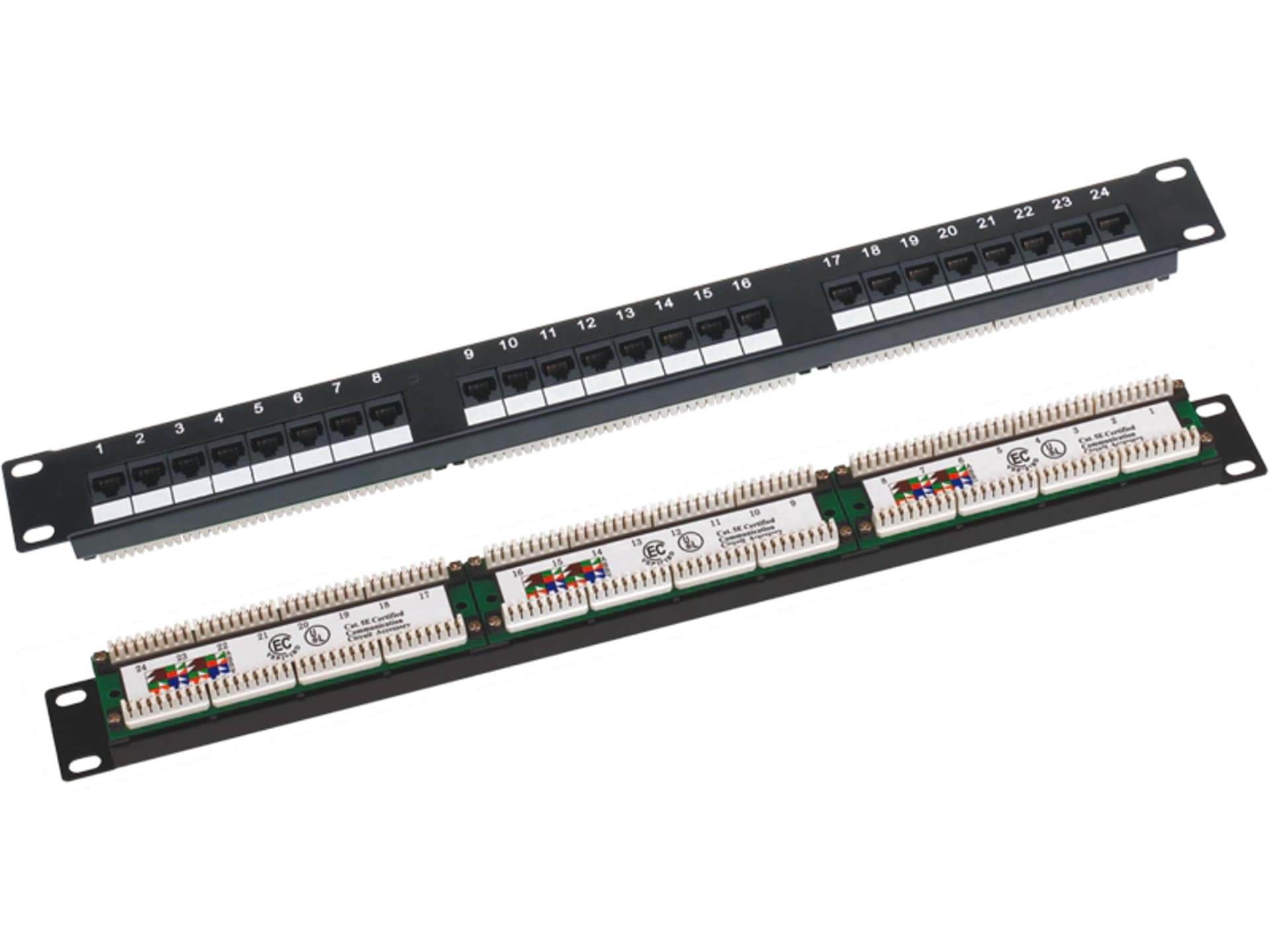 

Patchpanel UTP kat.6 19 cali 1U 24xRJ45 LSA