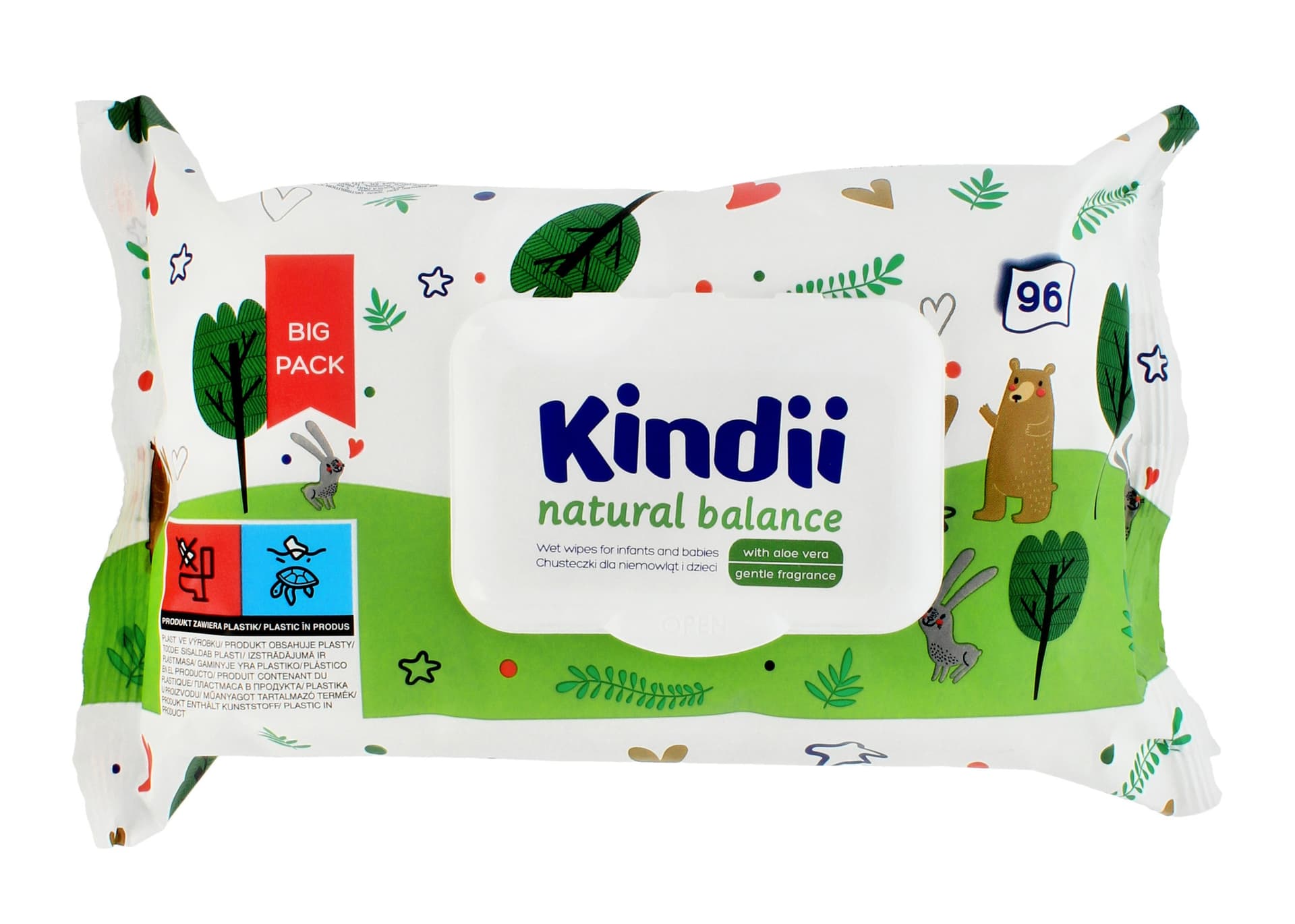 

Kindi Natural Balance Chusteczki oczyszczające dla niemowląt i dzieci 1op.-96szt
