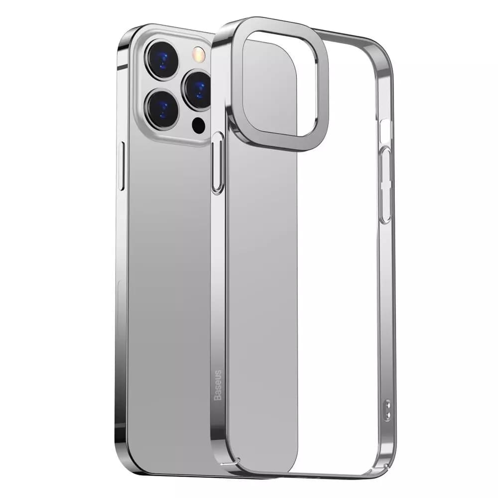 

Baseus Glitter Case przezroczyste etui pokrowiec iPhone 13 Pro Max srebrny (ARMC000512)
