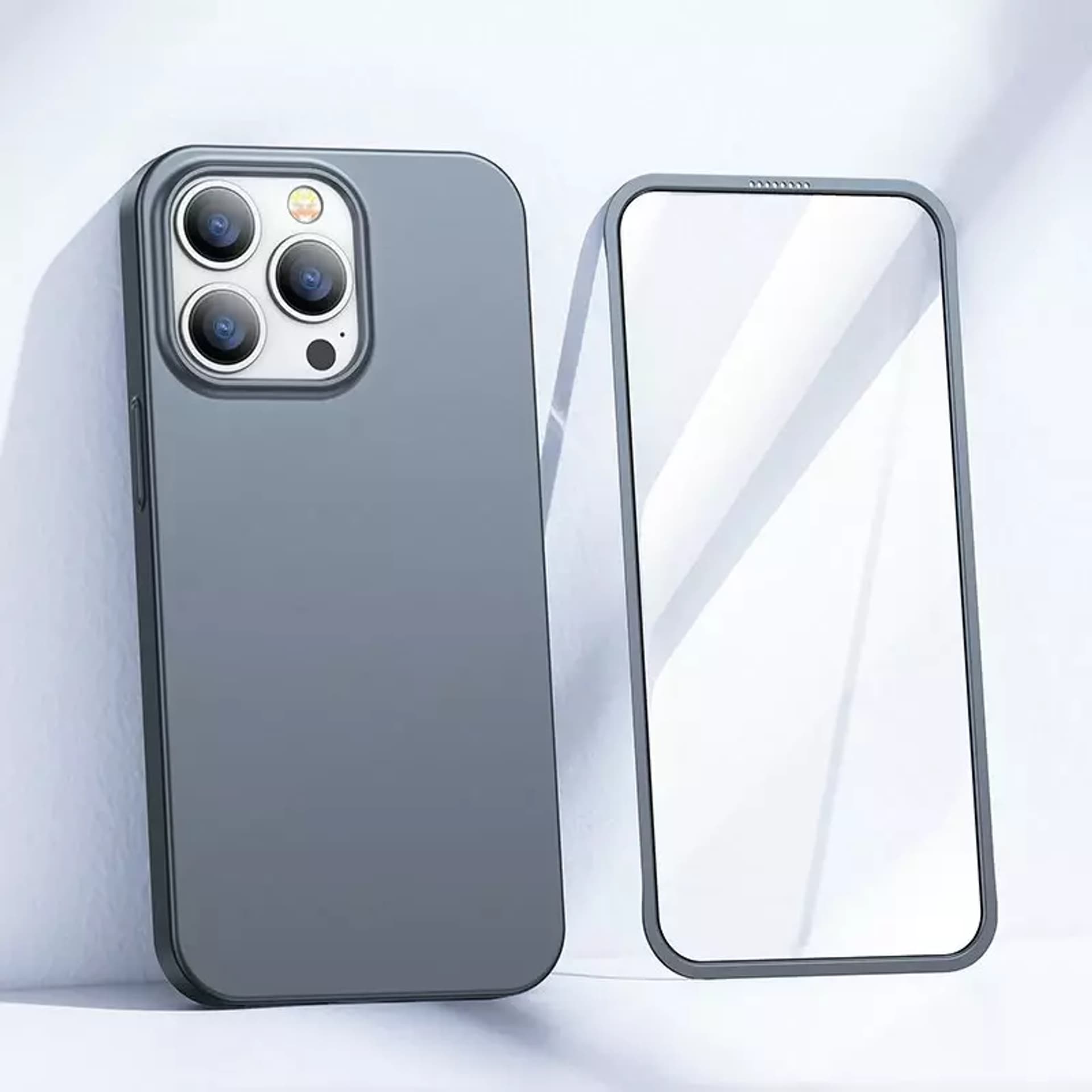 

Joyroom 360 Full Case etui pokrowiec do iPhone 13 Pro Max obudowa na tył i przód + szkło hartowane szary (JR-BP928 tarnish)