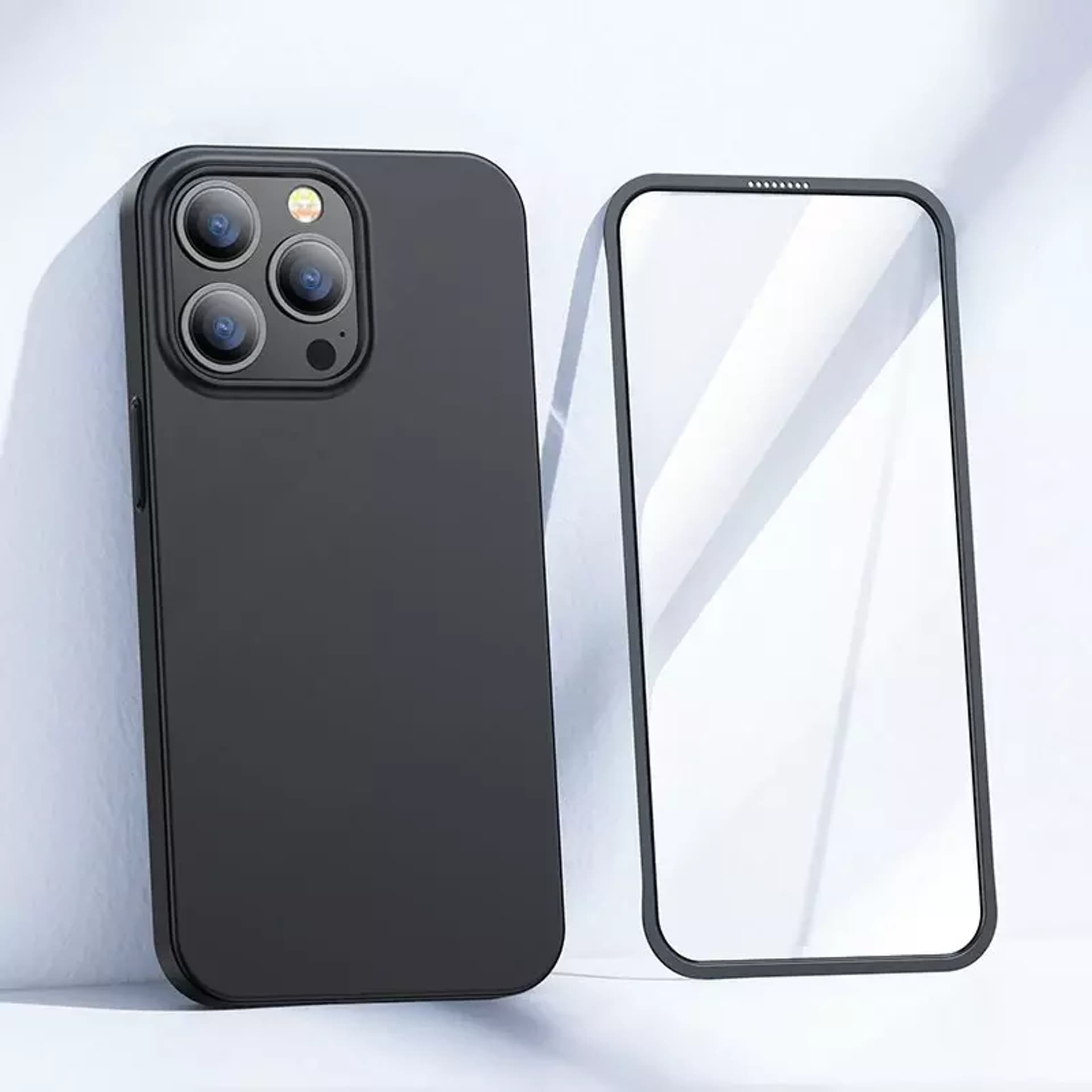

Joyroom 360 Full Case etui pokrowiec do iPhone 13 Pro obudowa na tył i przód + szkło hartowane czarny (JR-BP935 black)