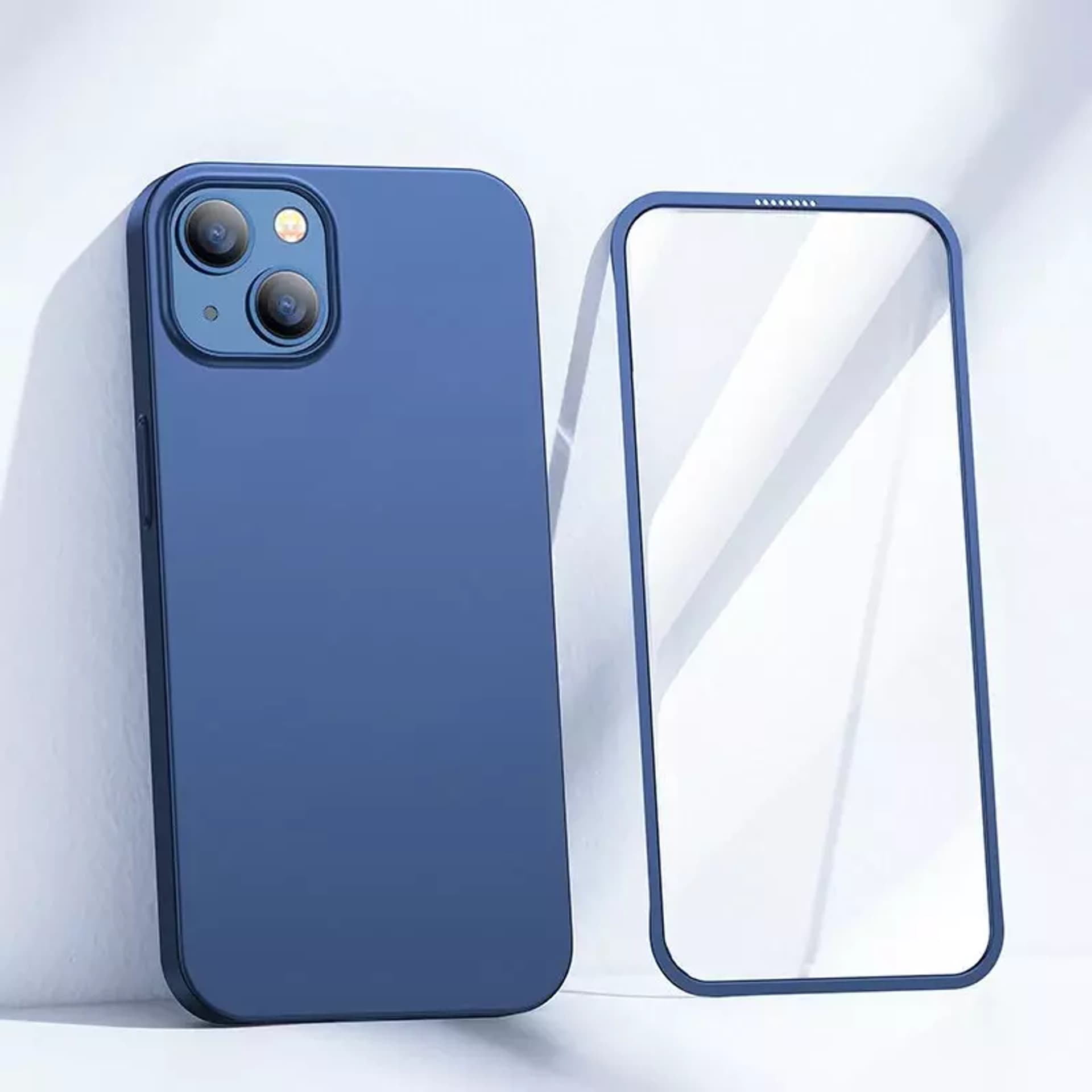 

Joyroom 360 Full Case etui pokrowiec do iPhone 13 obudowa na tył i przód + szkło hartowane niebieski (JR-BP927 blue)