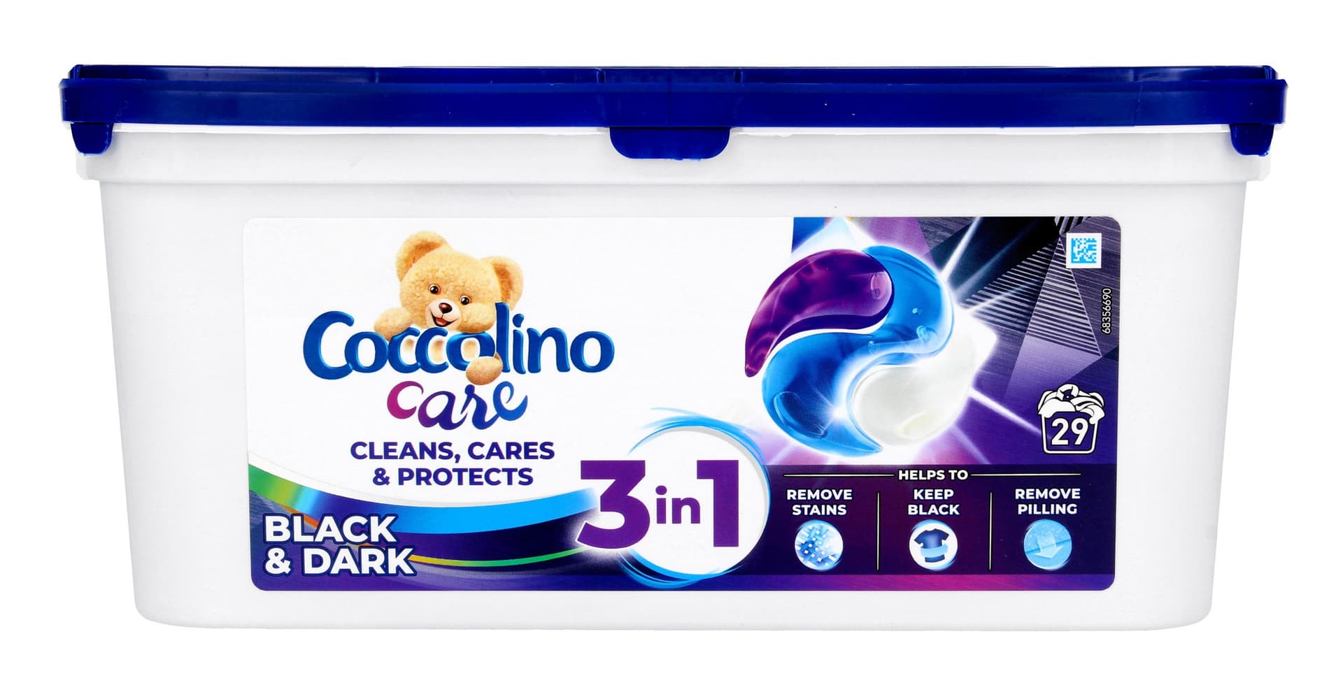 

Coccolino Care Caps Kapsułki do prania 3in1 Black&Dark (29 prań) 783g, 29 prań) 783