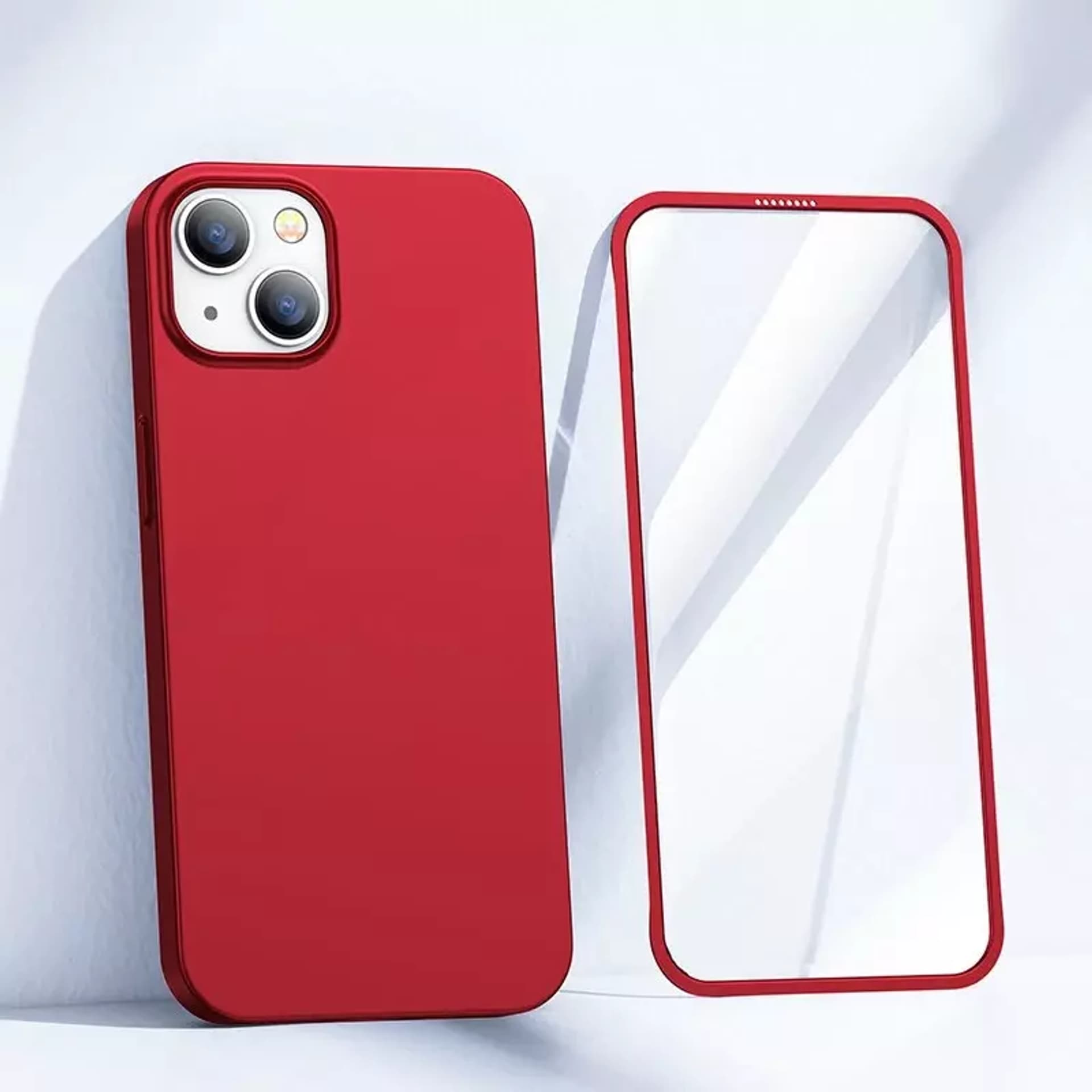 

Joyroom 360 Full Case etui pokrowiec do iPhone 13 obudowa na tył i przód + szkło hartowane czerwony (JR-BP927 red)