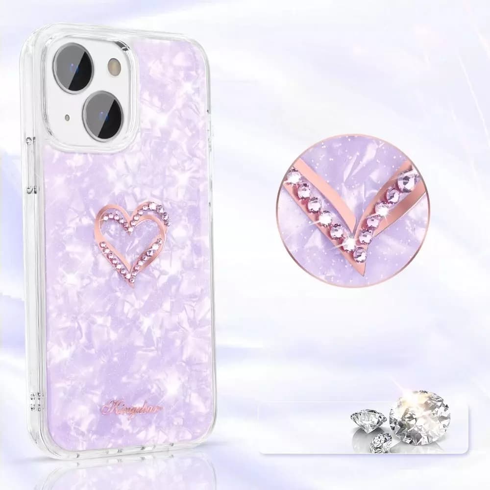 

Kingxbar Epoxy Series etui z Kryształami Swarovskiego iPhone 13 fioletowy
