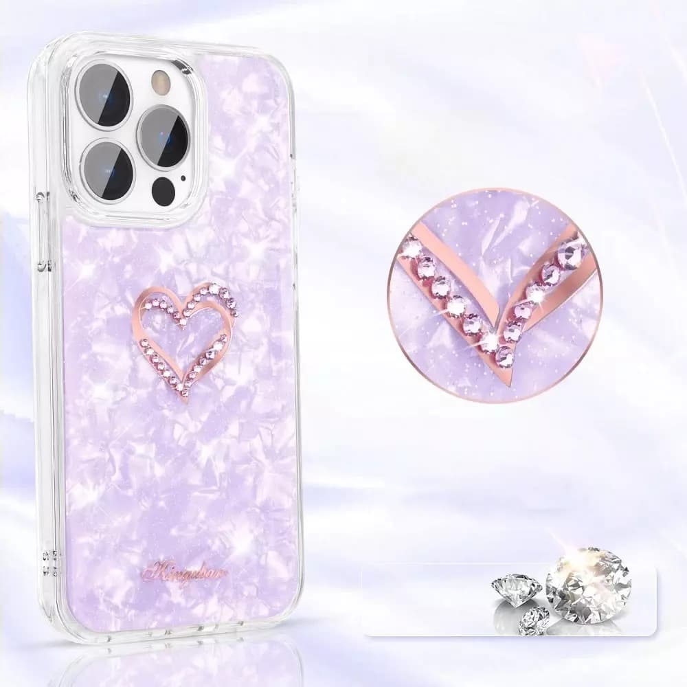 

Kingxbar Epoxy Series etui z Kryształami Swarovskiego iPhone 13 Pro fioletowy