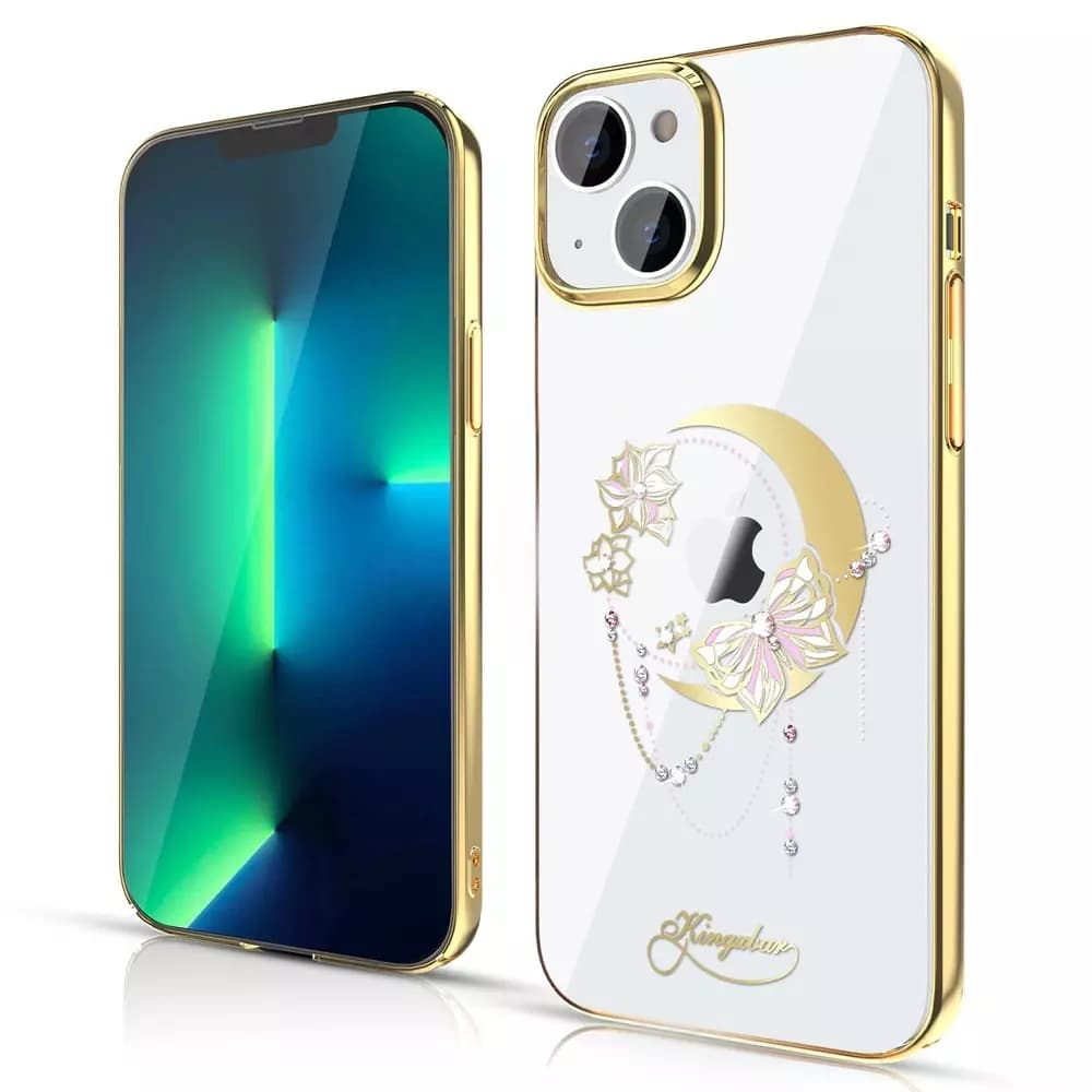 

Kingxbar Moon Series luksusowe etui z Kryształami Swarovskiego na iPhone 13 złoty (Butterfly)