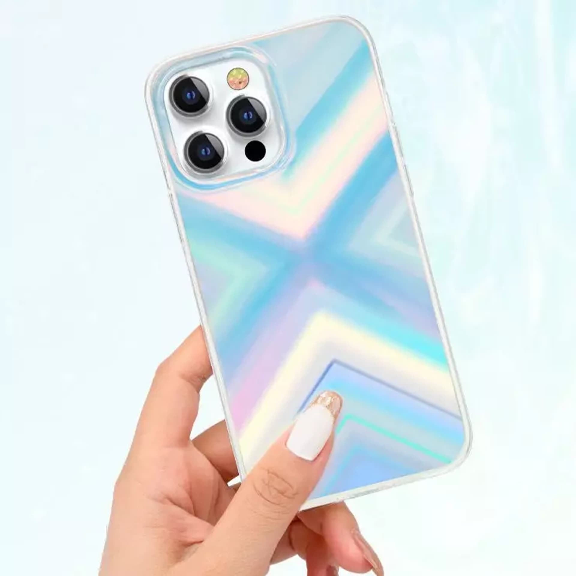 

Kingxbar Streamer Series luksusowe eleganckie etui na iPhone 13 niebieski (Triangle)
