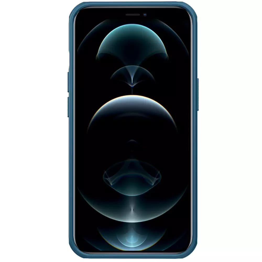 

Nillkin Super Frosted Shield wzmocnione etui pokrowiec + podstawka iPhone 13 niebieski