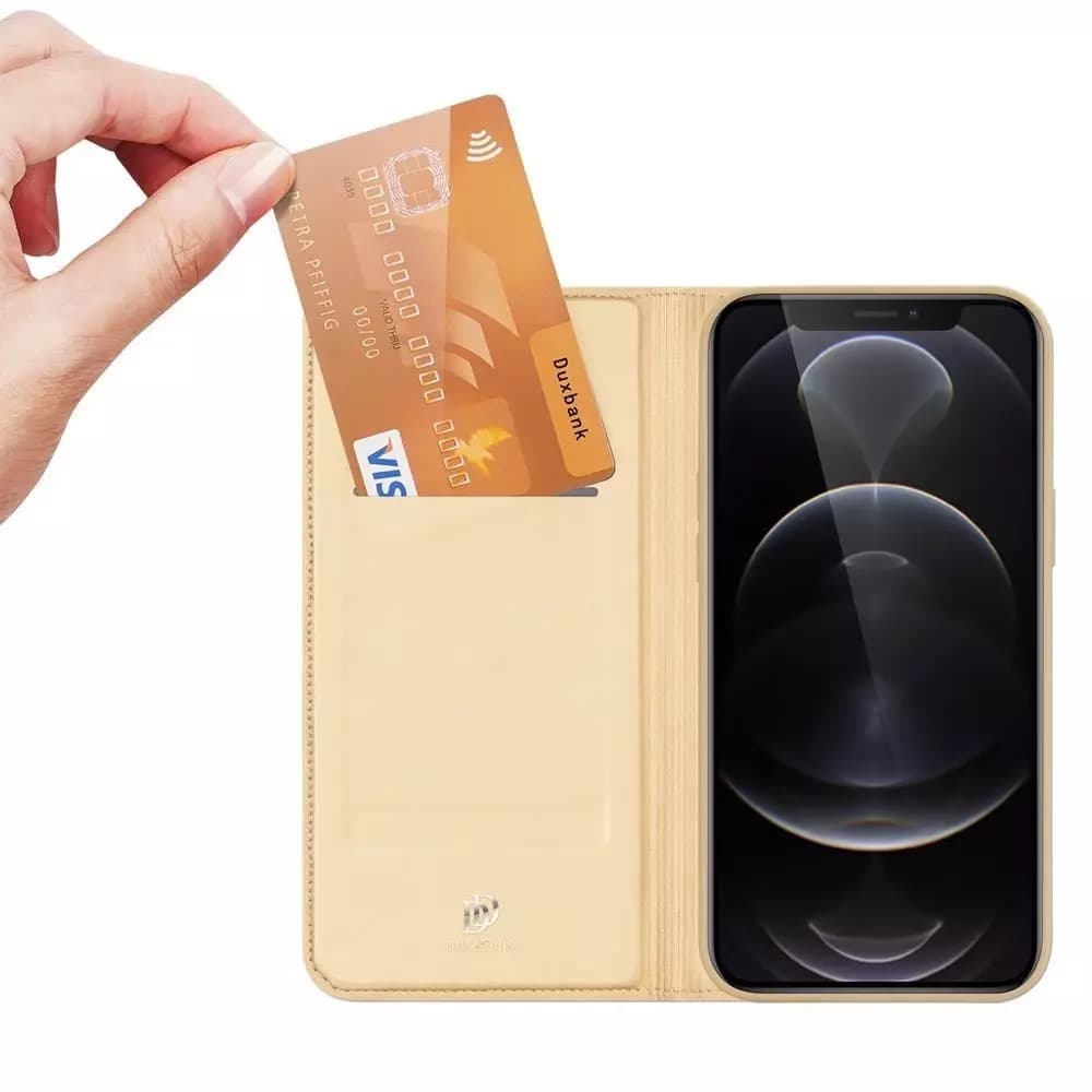 

Dux Ducis Skin Pro kabura etui pokrowiec z klapką iPhone 13 Pro złoty