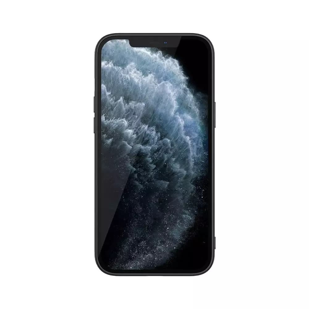 

Nillkin Textured Case wytrzymałe wzmocnione etui z żelową ramką i nylonem na tyle iPhone 12 Pro Max czarny