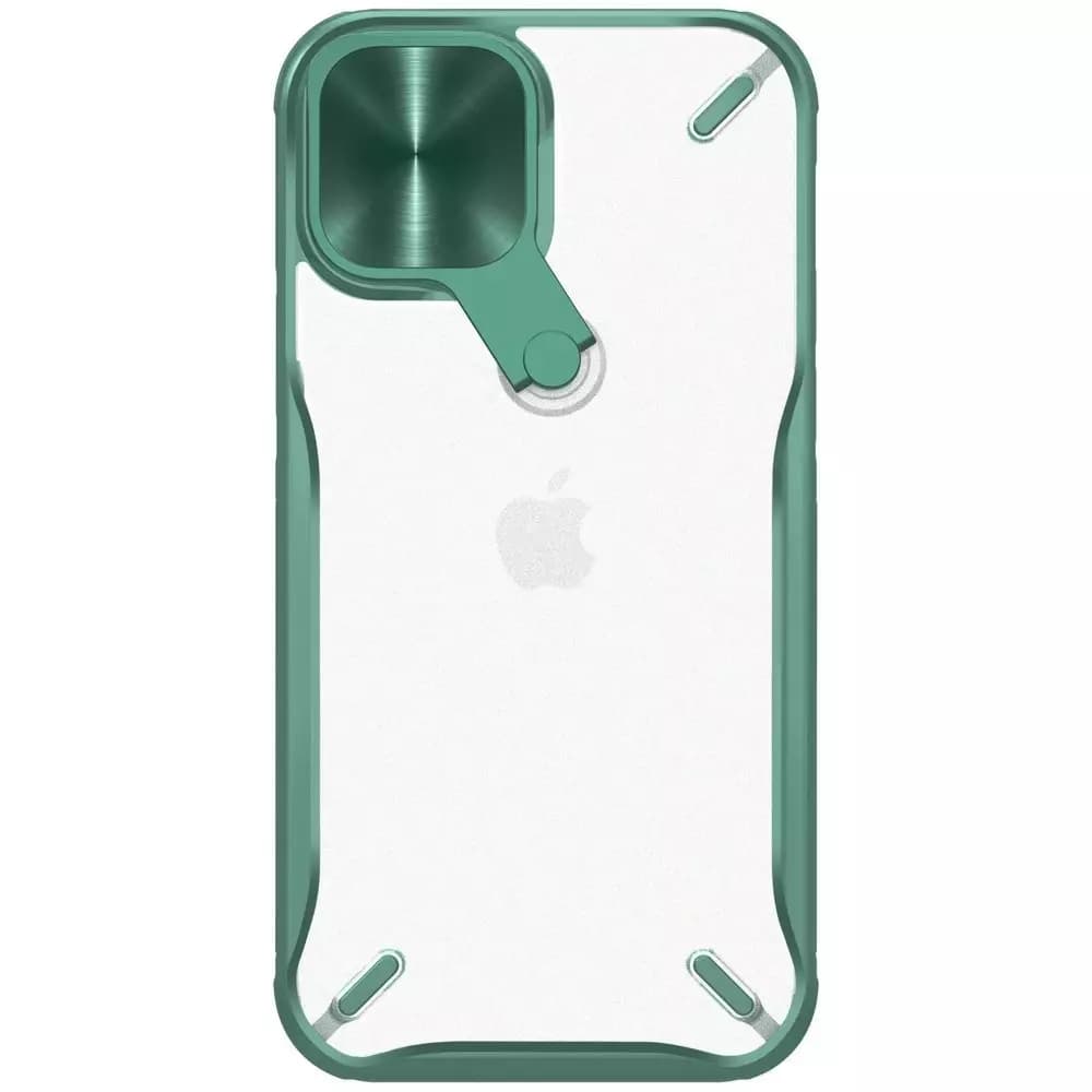 

Nillkin Cyclops Case wytrzymałe etui z osłoną na aparat i składaną podstawką iPhone 12 Pro / iPhone 12 zielony