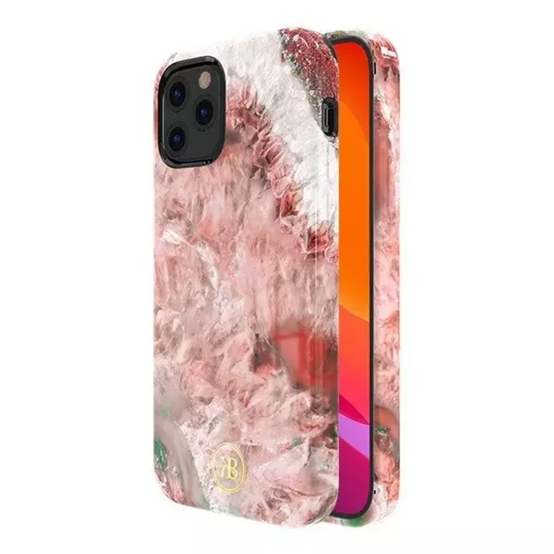 

Kingxbar Agate Series eleganckie etui pokrowiec z nadrukiem agat iPhone 12 mini czerwony