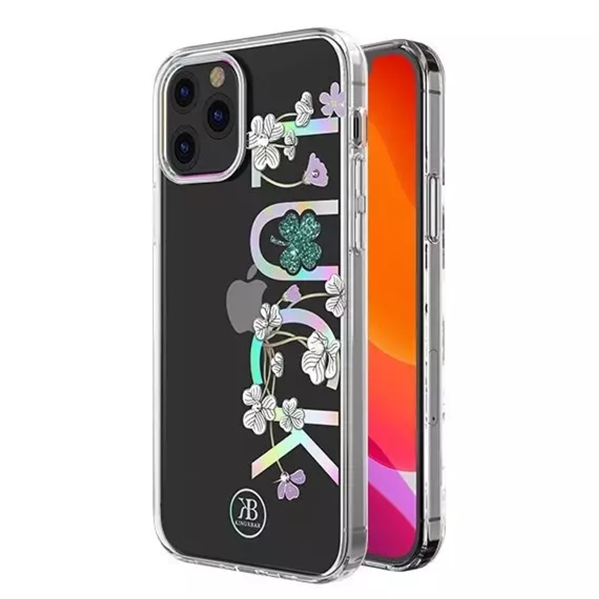 

Kingxbar Lucky Series etui ozdobione oryginalnymi Kryształami Swarovskiego iPhone 12 mini przezroczysty (Luck)