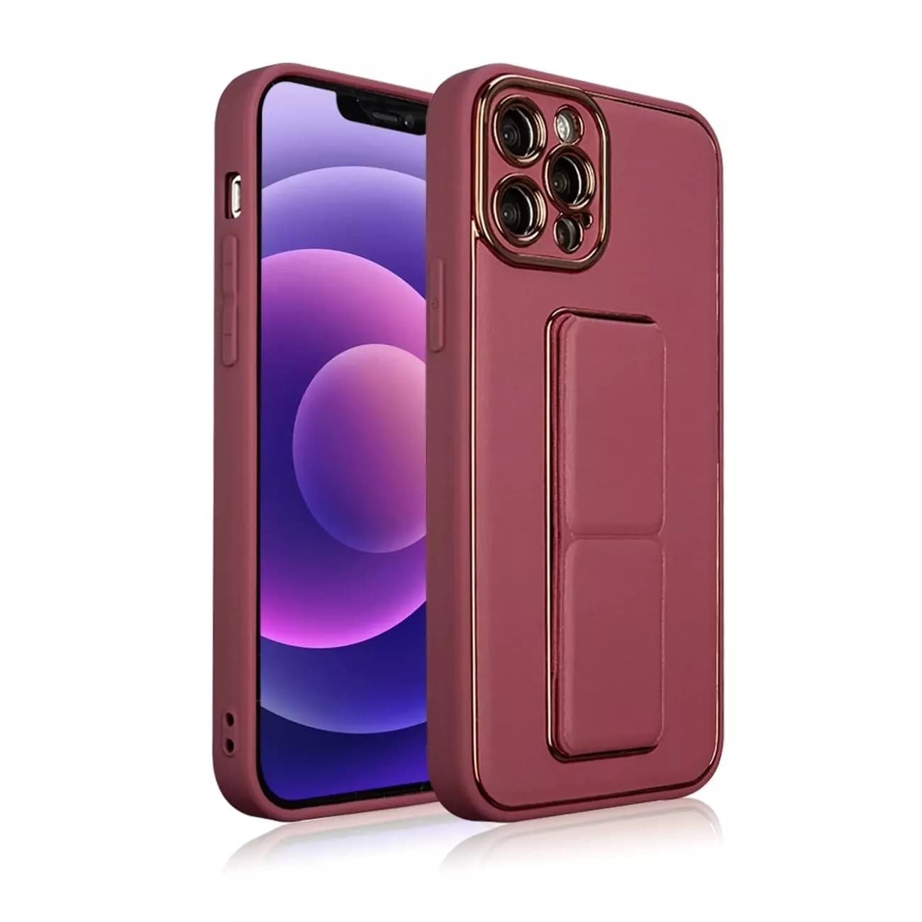 

New Kickstand Case etui do iPhone 12 Pro z podstawką czerwony