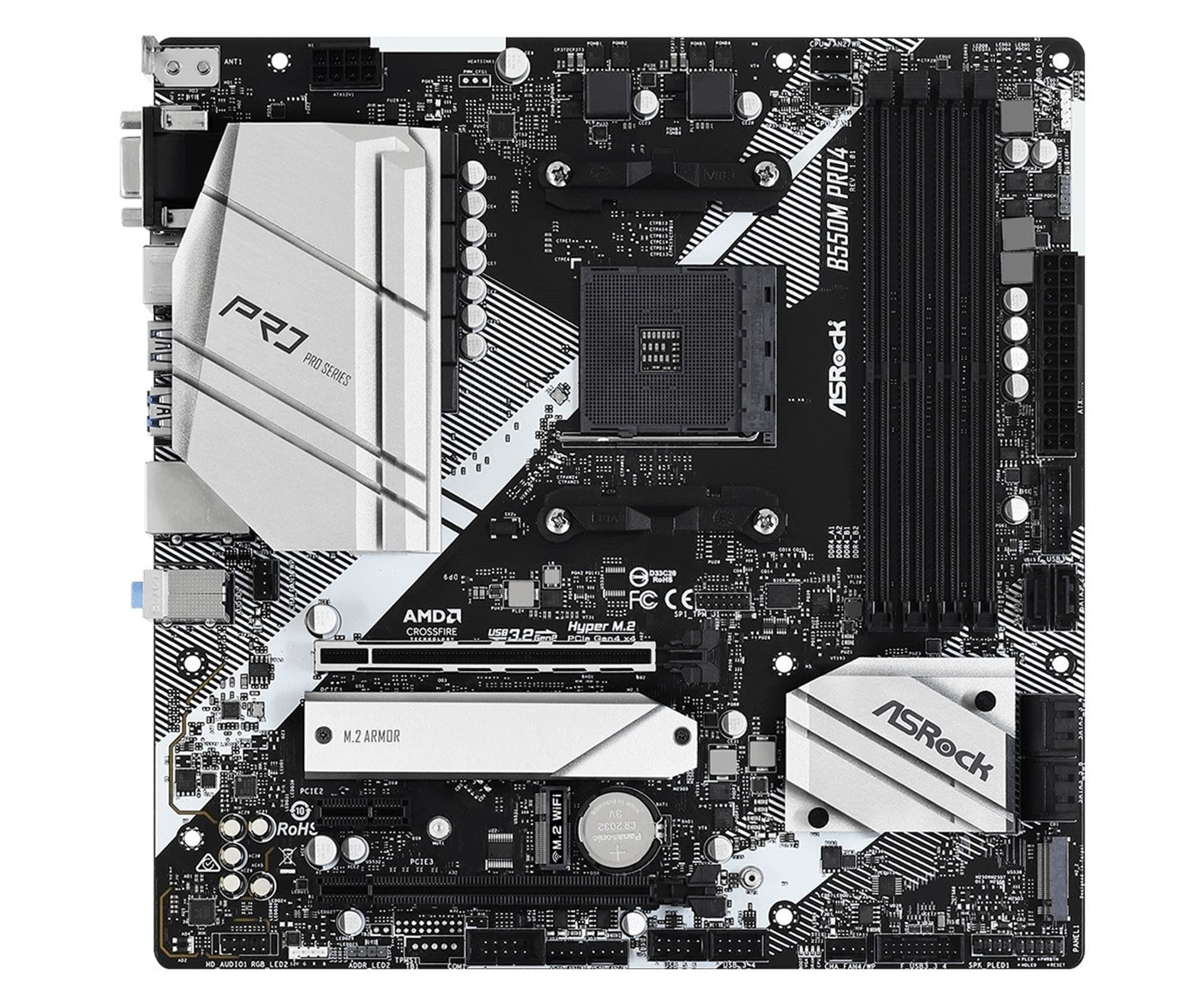 

Płyta główna B550M Pro4 AM4 4DDR4 HDMI/DP/D-SUB M.2 mATX