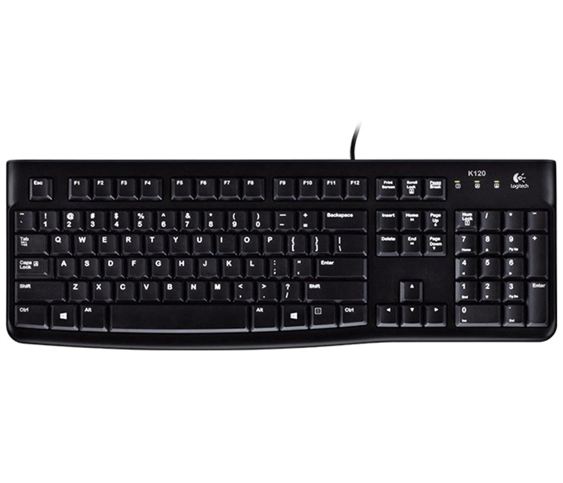 

Logitech K120 Multimedia, Keyboard layout EN/RU, USB Port, 1.5 m, Black, Russian, Numeric keypad, 550 g