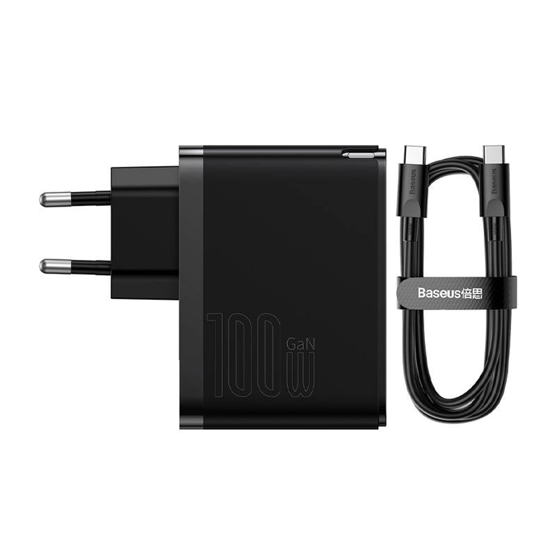 

Ładowarka sieciowa Baseus GaN5 Pro, USB-C + USB, 100W + kabel (czarna)