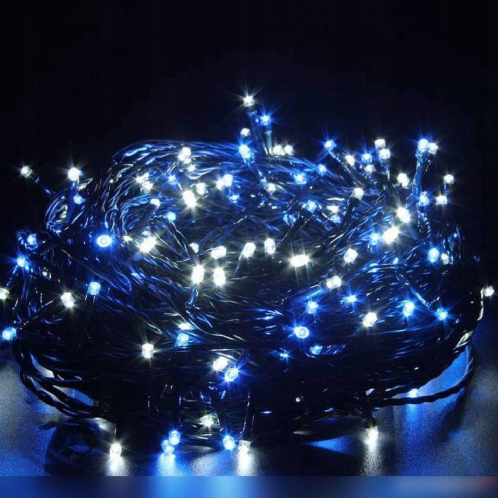 

Światełka lampki 100 LED NIEBIESKI, FLASH BIAŁY LAMP08N