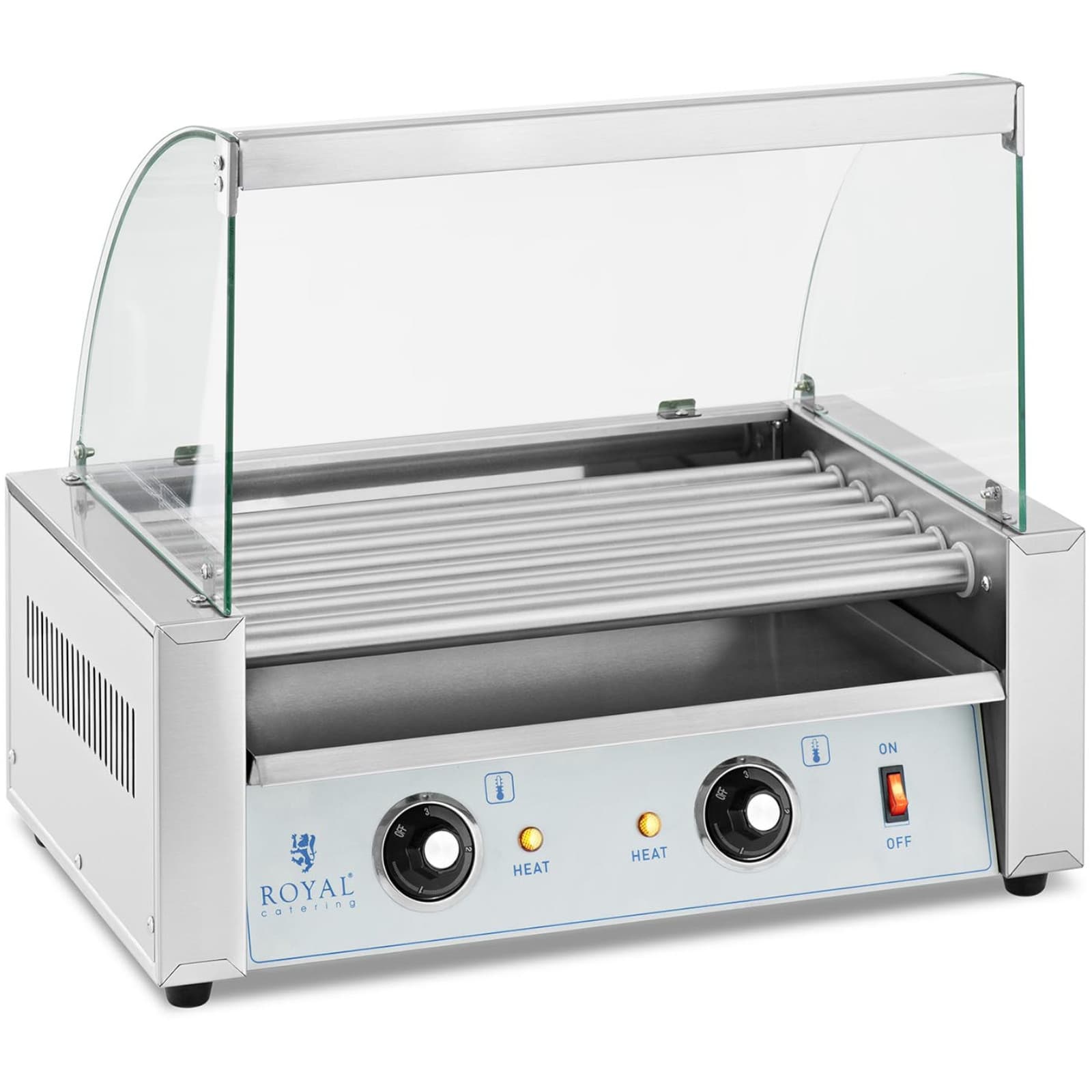 

Podgrzewacz grill rolkowy do parówek hot-dogów z osłoną - 7 rolek 700 W