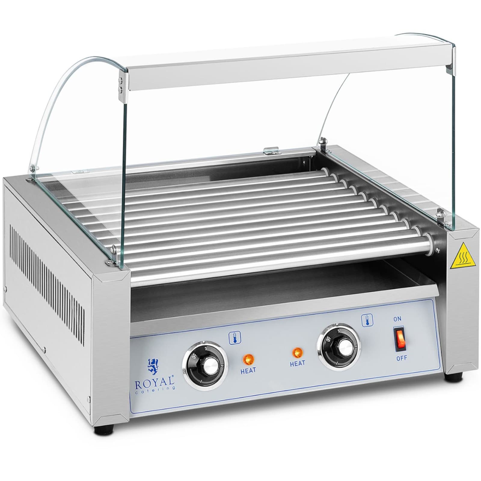 

Podgrzewacz grill rolkowy do parówek hot-dogów z osłoną - 11 rolek 1100 W