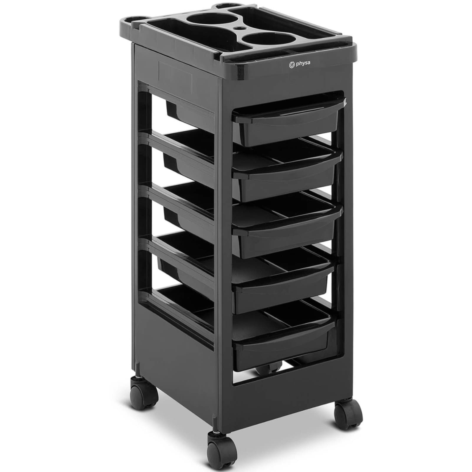 

Wózek pomocnik fryzjerski do strzyżenia koloryzacji 5 szuflad półka 495 x 315 mm