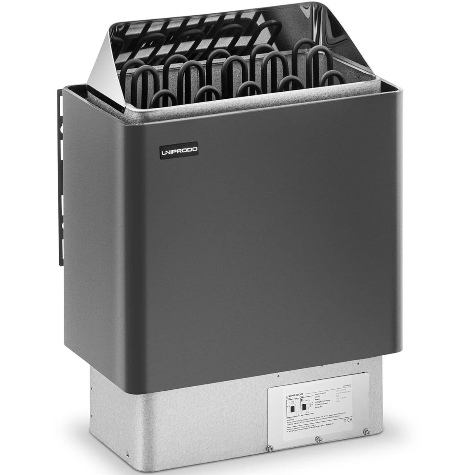 

Piec do sauny elektryczny 9-13 m3 do 110C 400 V 9 kW czarno-srebrny