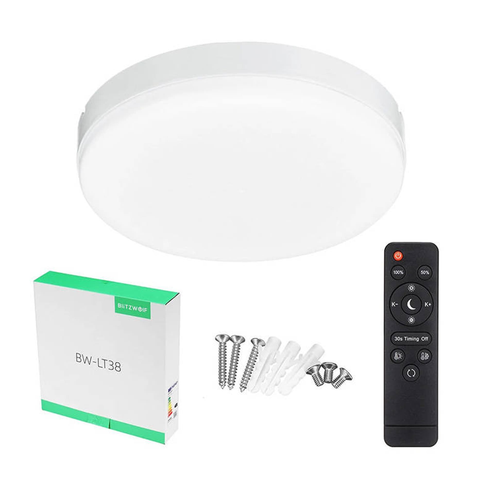 

Lampa sufitowa LED BlitzWolf BW-LT38 z pilotem, 24W