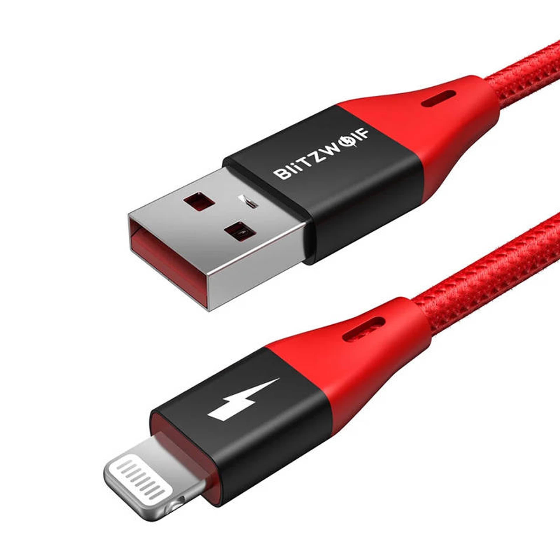 

Kabel USB-C do Lightning BlitzWolf MF-10 Pro, MFI, 20W, 1.8m (czerwony)