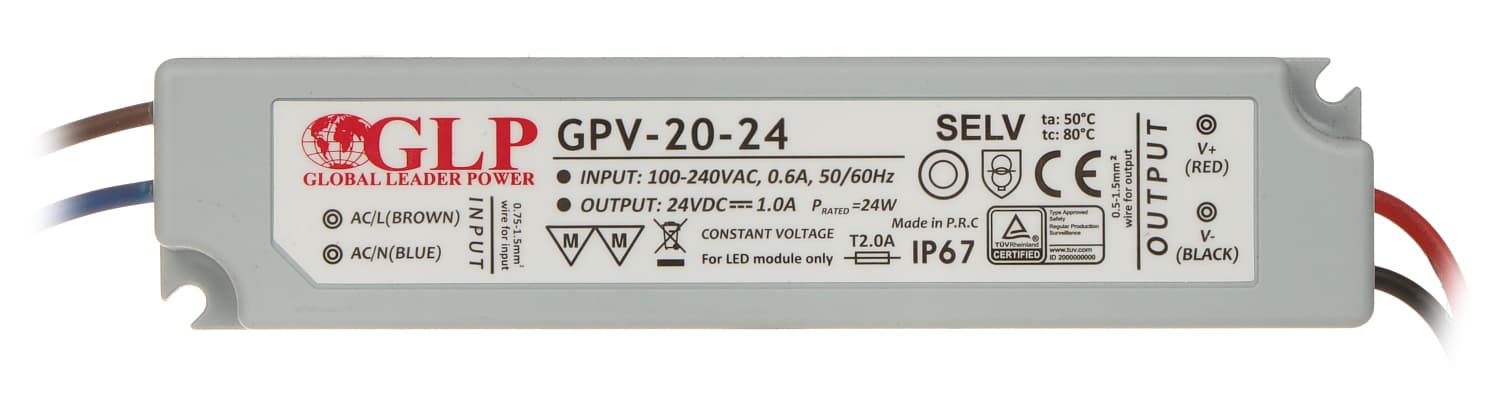 

Zasilacz GPV 24W 24V DC ip67 gpv-20-24 led