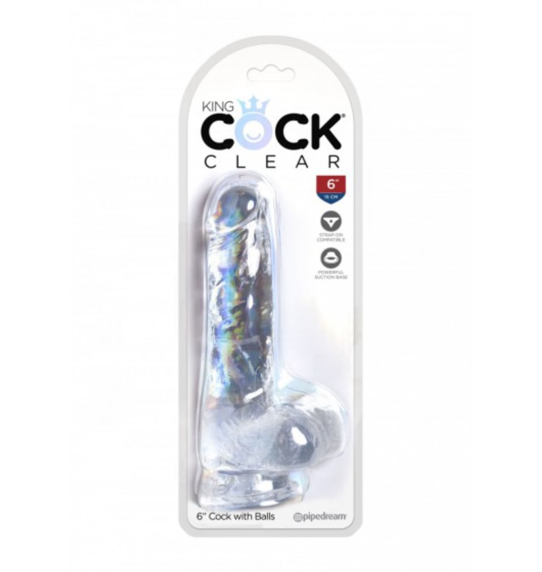 

King Cock 6 Inch Cock with Balls Transparant