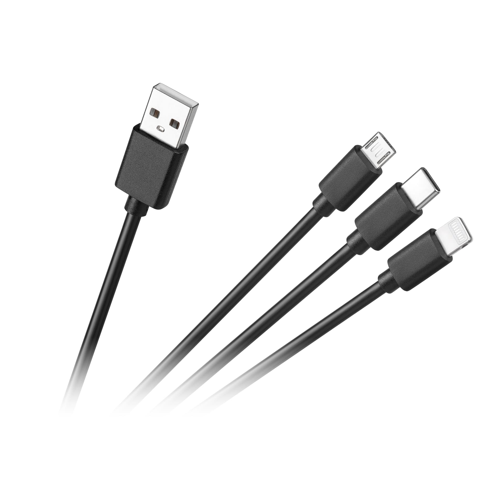 

Kabel połączeniowy 3w1, USB A - micro/C/lightning 1.2m