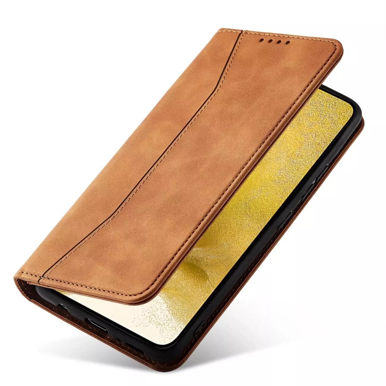 

Magnet Fancy Case etui do Samsung Galaxy S22 pokrowiec portfel na karty kartę podstawka brązowy