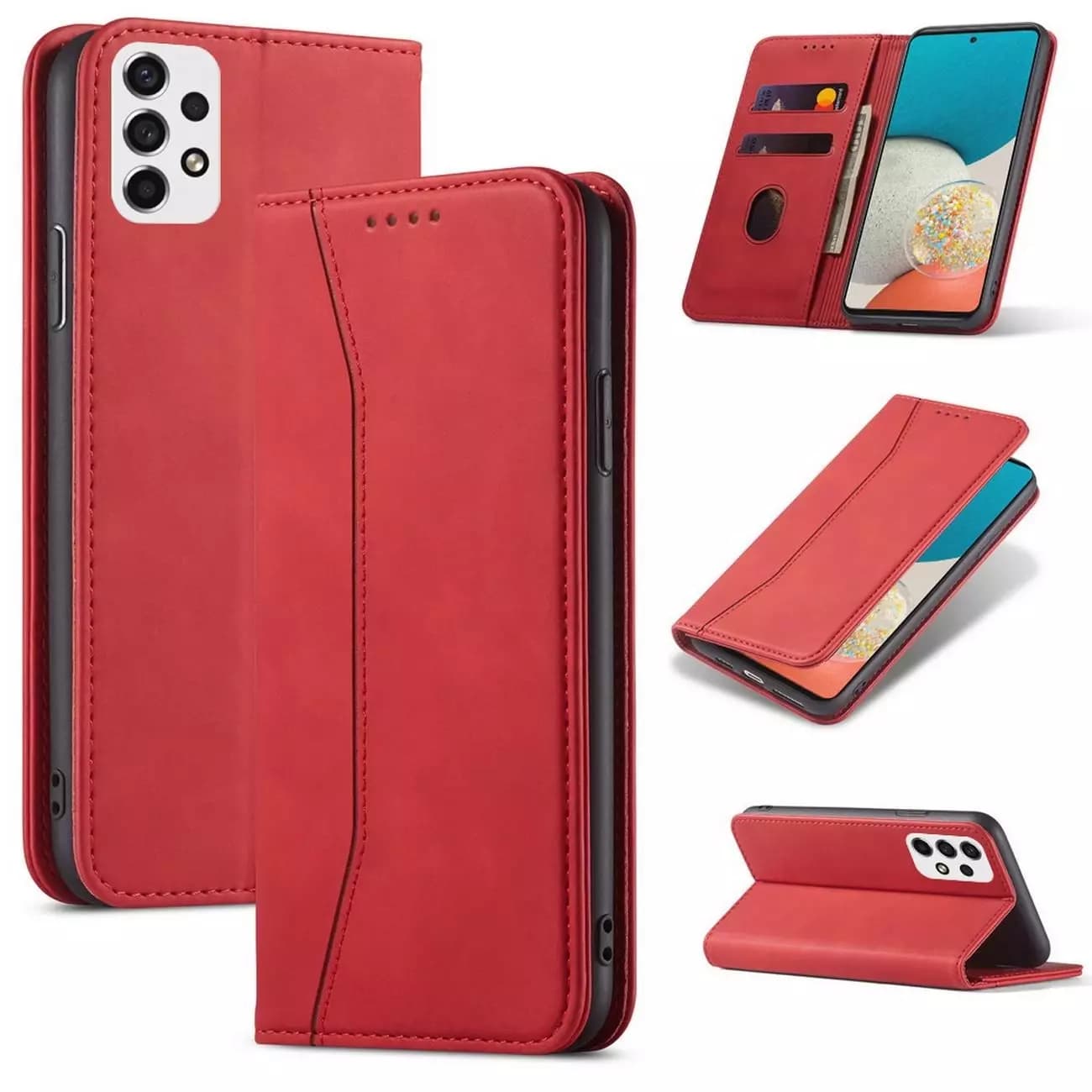 

Magnet Fancy Case etui do Samsung Galaxy A53 5G pokrowiec portfel na karty kartę podstawka czerwony
