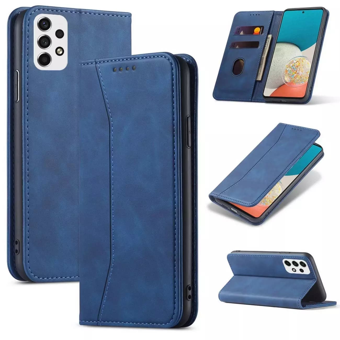 

Magnet Fancy Case etui do Samsung Galaxy A53 5G pokrowiec portfel na karty kartę podstawka niebieski