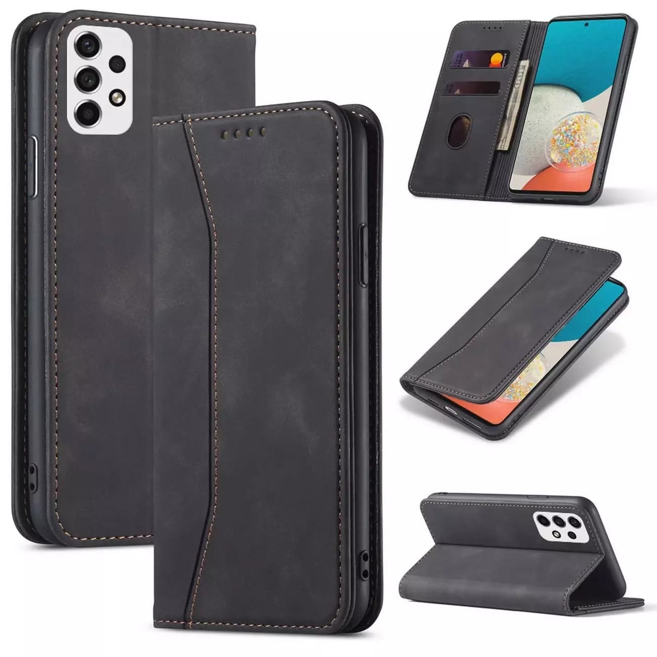 

Magnet Fancy Case etui do Samsung Galaxy A53 5G pokrowiec portfel na karty kartę podstawka czarny