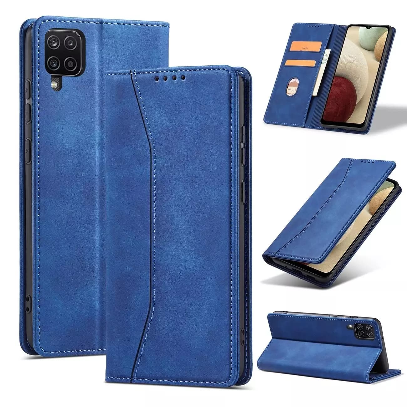 

Magnet Fancy Case etui do Samsung Galaxy A12 5G pokrowiec portfel na karty kartę podstawka niebieski