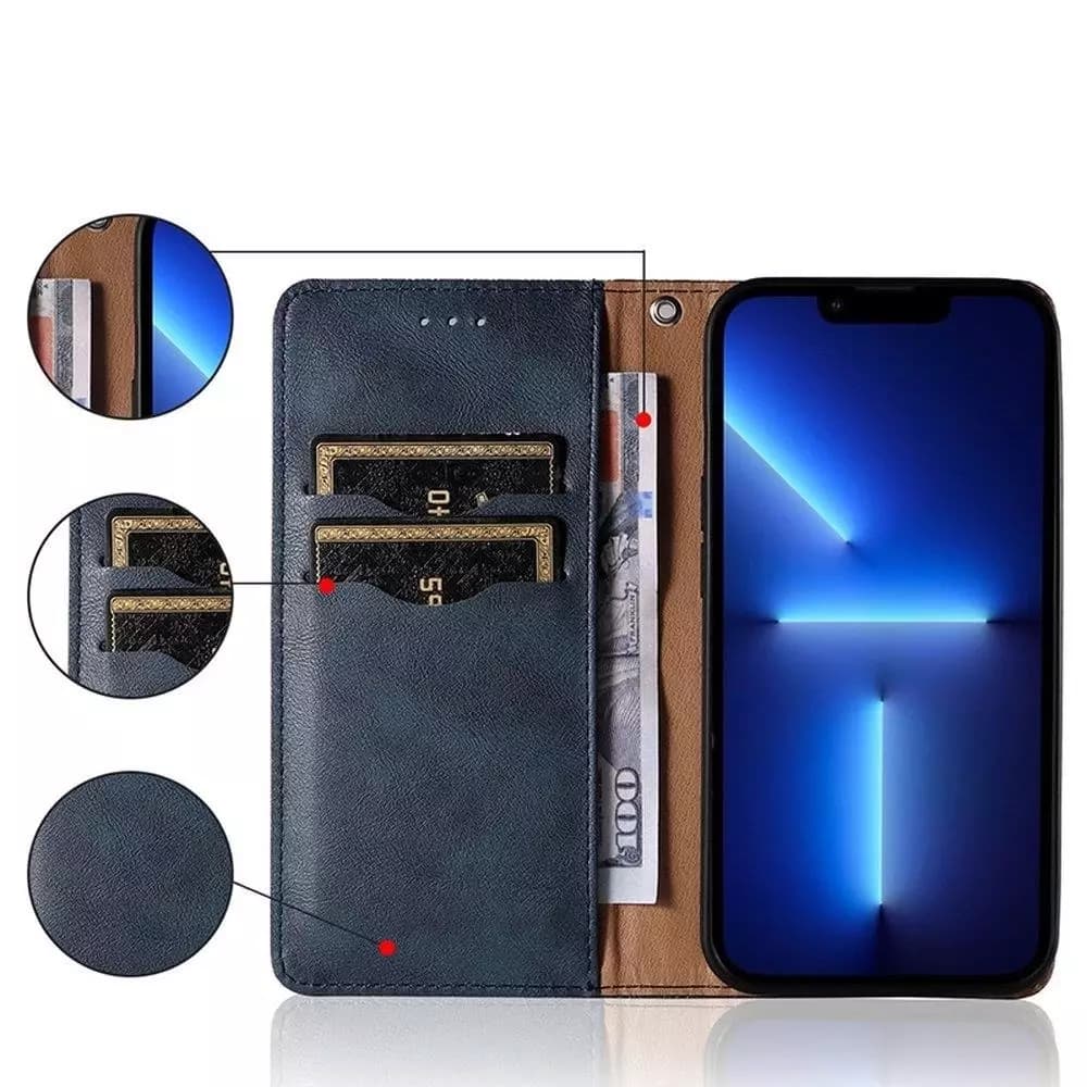 

Magnet Strap Case etui do Xiaomi Redmi Note 11 pokrowiec portfel + mini smycz zawieszka niebieski